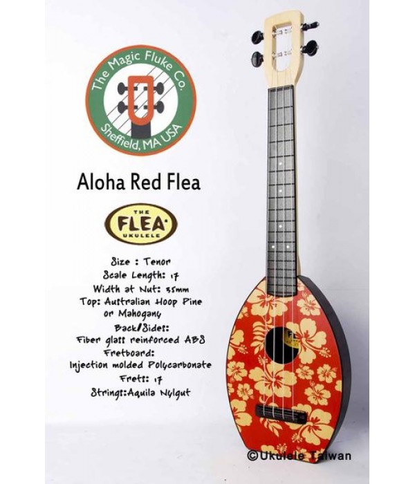 【台灣烏克麗麗 專門店】Flea 瘋狂跳蚤全面侵台! Aloha Red Flea ukulele 26吋 美國原廠製造 (附琴袋+調音器+教材)